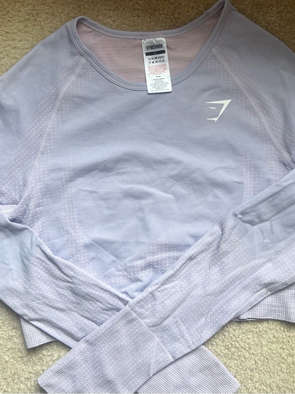 Gymshark Lavender Seamless Long Sleeve Crop - Vital Seamless 2.0 (never worn)